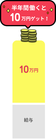 半年間働くと10万円